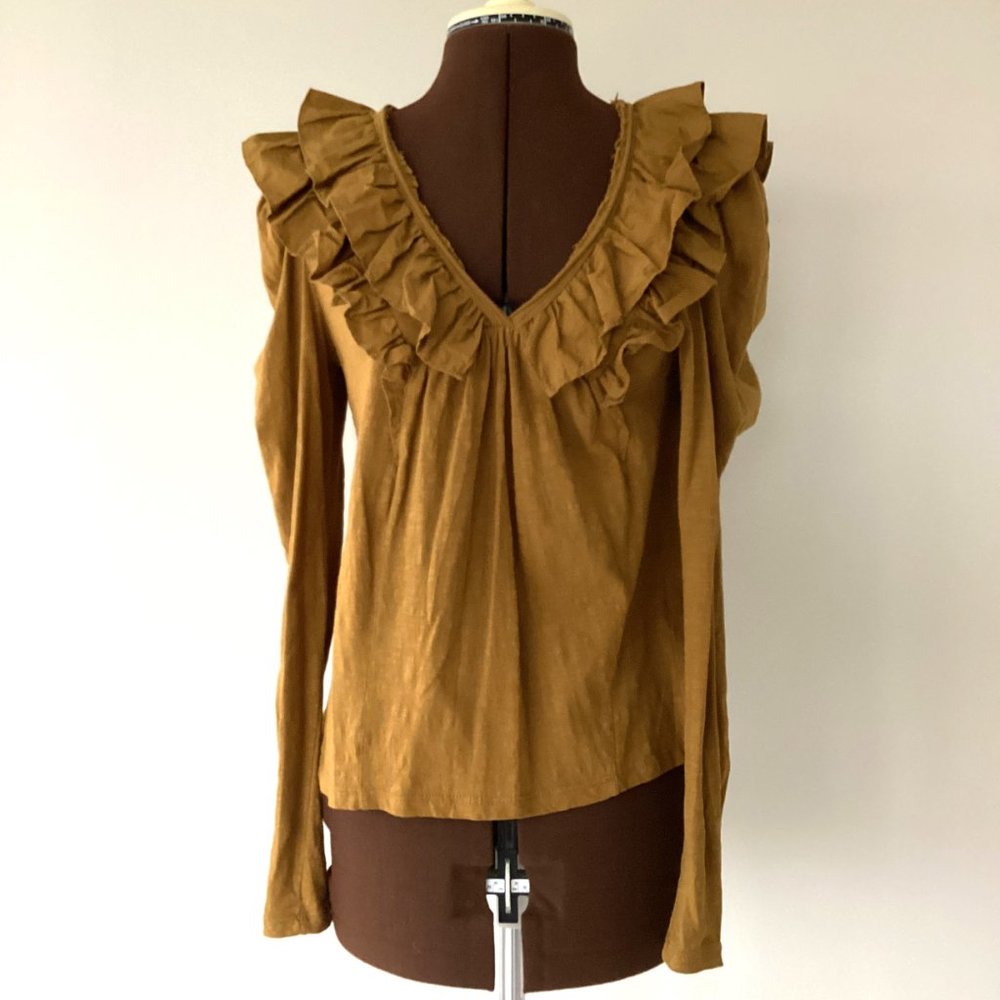 Ruffled V neck Top